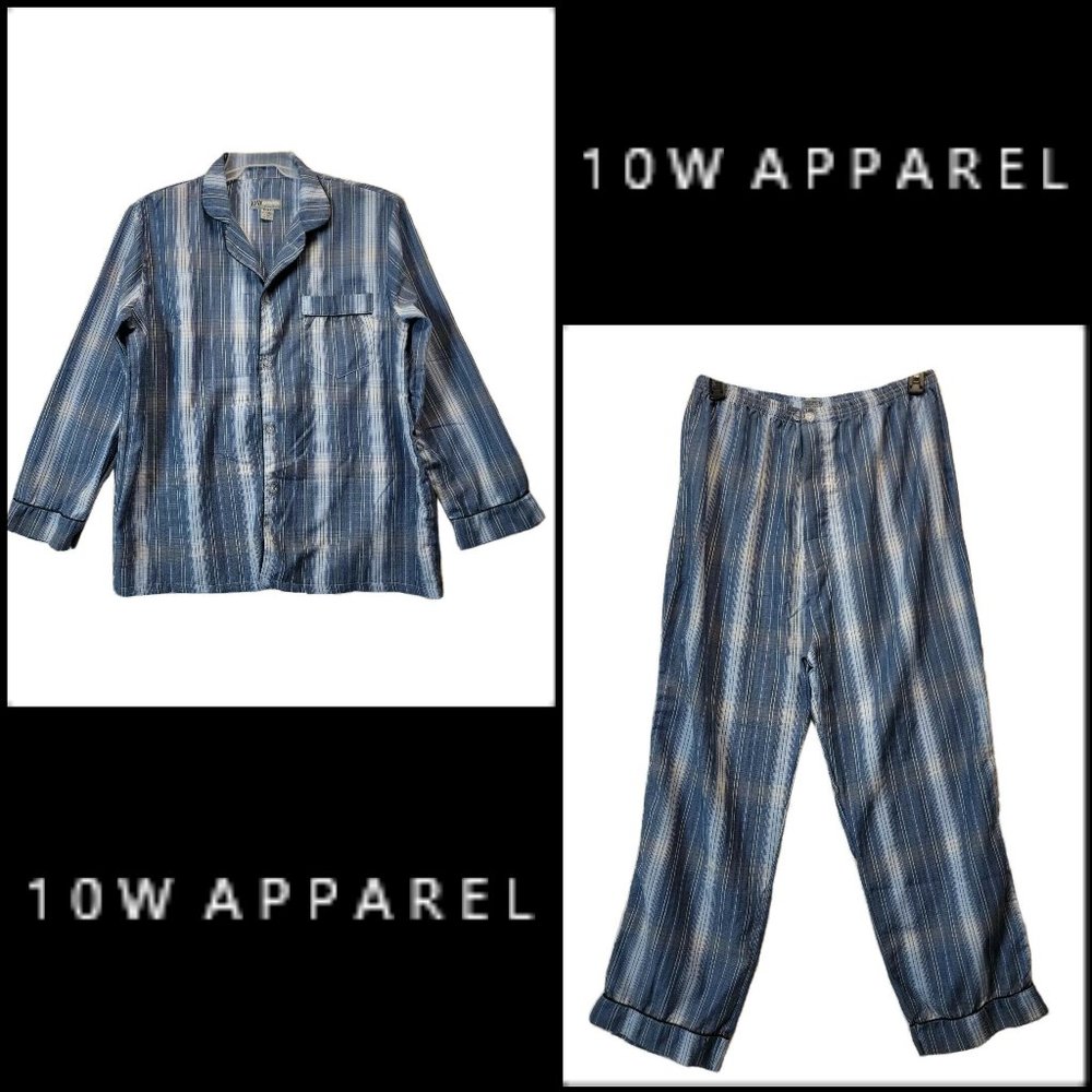 10W Apparel Women Stripe Top & Pants Pajama Set